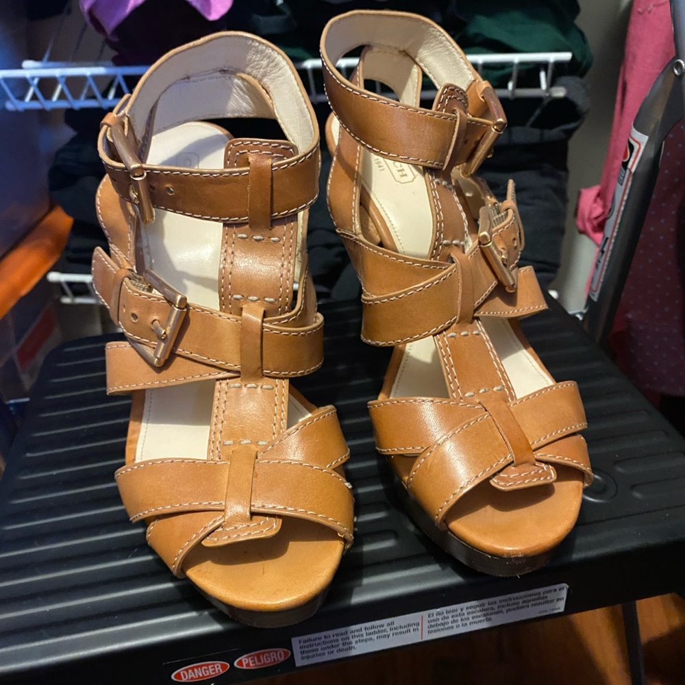 Coach tan colored heels